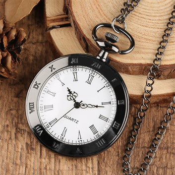 Black Open Face Vintage Pocket Watch - Casanova - Pocket Watch Net