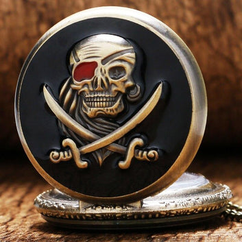 Black Quartz Full Hunter Pocket Watch - Piracy - Pocket Watch Net