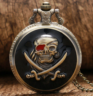 Black Quartz Full Hunter Pocket Watch - Piracy - Pocket Watch Net