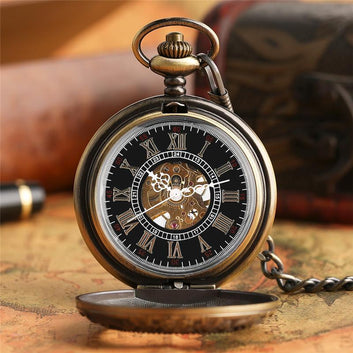Bronze Half Hunter Mechanical Pocket Watch- Gloria - Pocket Watch Net