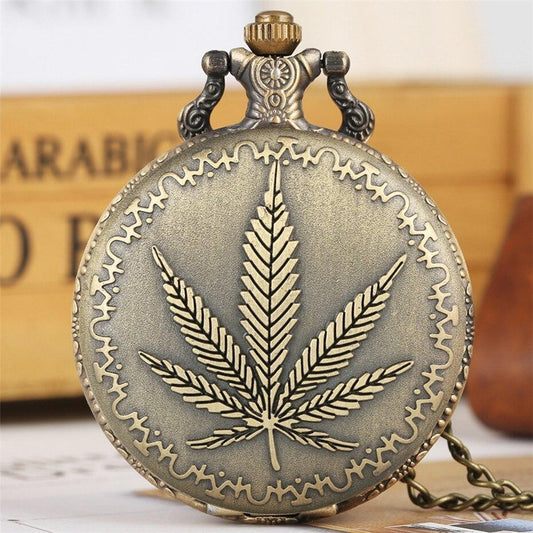 Bronze Quartz Full Hunter Pocket Watch - Hemp - Pocket Watch Net