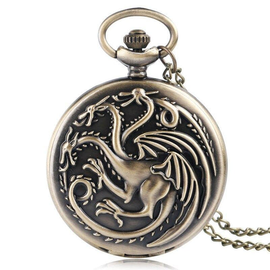 Bronze Quartz Full Hunter Pocket Watch  - Lernaean Hydra - Pocket Watch Net