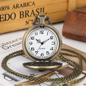 Bronze Quartz Full Hunter Pocket Watch - Rex