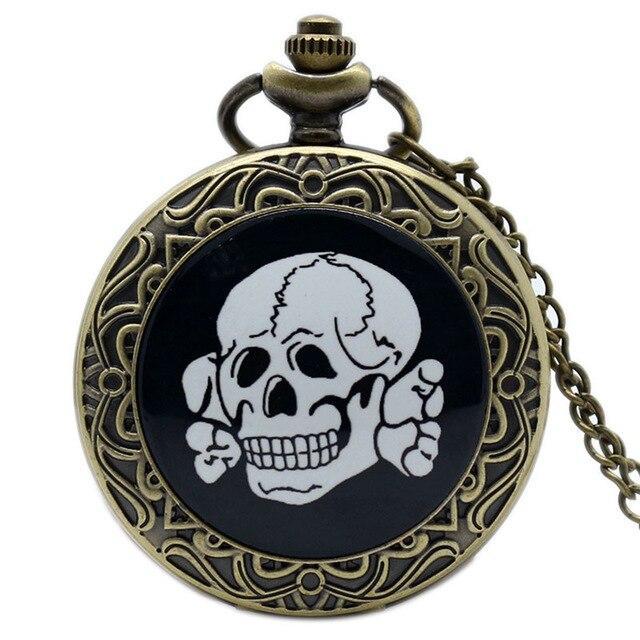 Bronze Steampunk Quart Full Hunter Pocket Watch - Murder & Skully - Pocket Watch Net