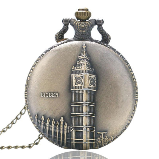 Bronze Steampunk Quartz Full Hunter - Big Ben - Pocket Watch Net