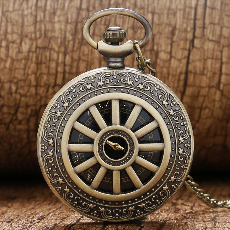 Bronze Steampunk Quartz Full Hunter Pocket Watch - Secrets - Pocket Watch Net
