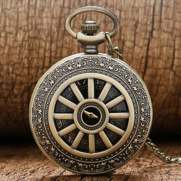 Bronze Steampunk Quartz Full Hunter Pocket Watch - Secrets - Pocket Watch Net