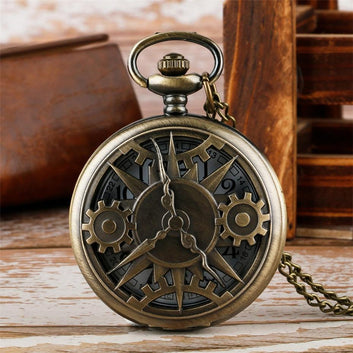 Bronze Steampunk Quartz Pocket Watch - Meka