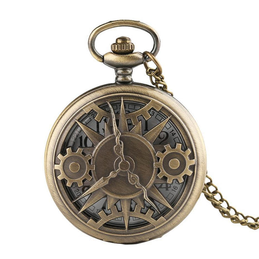 Bronze Steampunk Quartz Pocket Watch - Meka