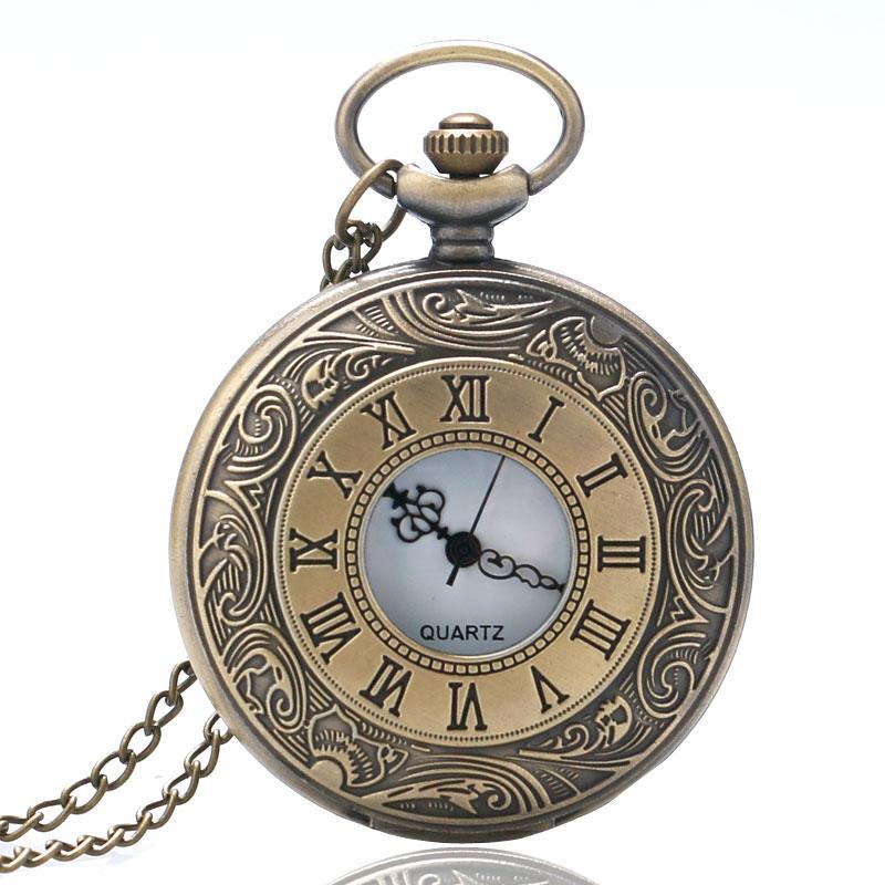 Bronze Vintage Half Hunter Quartz Pocket Watch Peaky