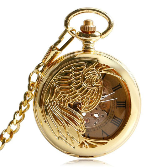 Gold Automatic Pocket Watch - Golden Bird - Pocket Watch Net