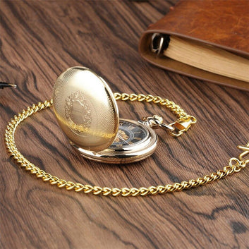 Gold Mechanical Full Hunter Pocket Watch - New England - Pocket Watch Net