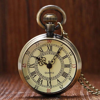 Men's Vintage Quartz Open Face Pocket Watch - Arka 79 - Pocket Watch Net
