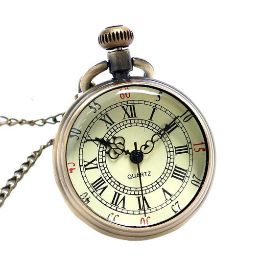 Men's Vintage Quartz Open Face Pocket Watch - Arka 79 - Pocket Watch Net