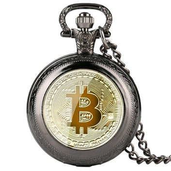 Modern Quartz Full Hunter Pocket Watch - Bitcoin - Pocket Watch Net