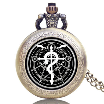 Modern Quartz Full Hunter Pocket Watch - Caduceus - Pocket Watch Net