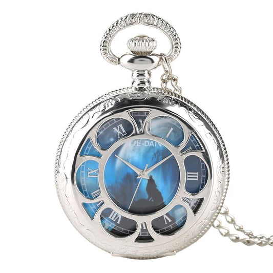 Modern Quartz Half Hunter Pocket Watch - Solitaire Howler - Pocket Watch Net