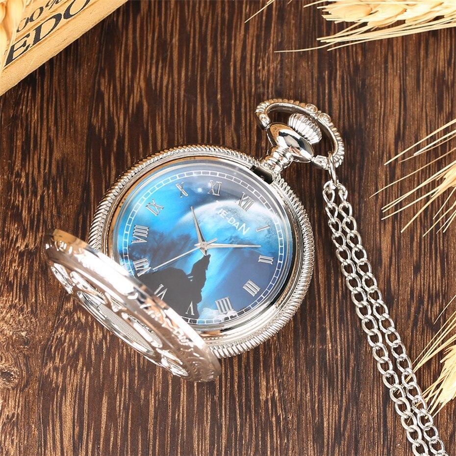 Modern Quartz Half Hunter Pocket Watch - Solitaire Howler - Pocket Watch Net