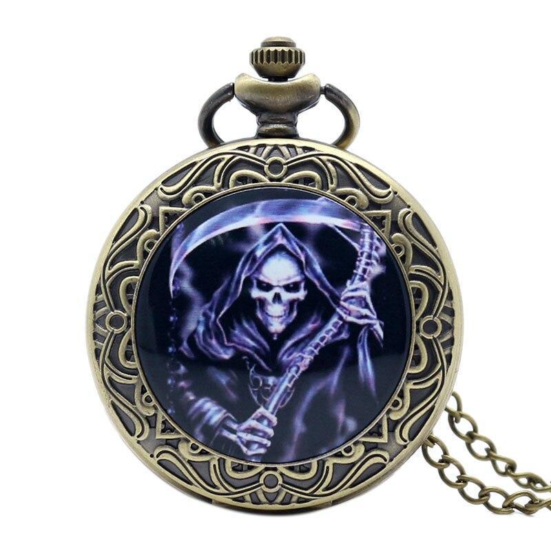Mordern Quartz Full Hunter Pocket Watch - Skull Series - Pocket Watch Net