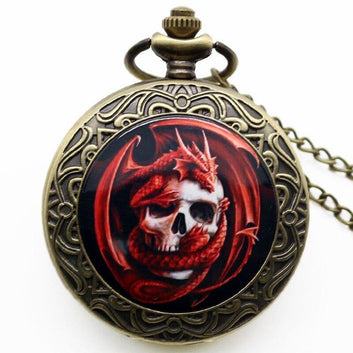 Mordern Quartz Full Hunter Pocket Watch - Skull Series