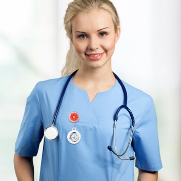 Nurse Watch - Clip Colorful Flowers Collection - Pocket Watch Net