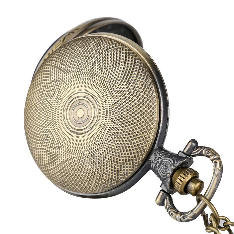 Quartz Full Hunter Pocket Watch - Phosphoric Eagle - Pocket Watch Net