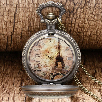 Quartz Open Face Magnifying Glass Pocket Watch  - Gustave