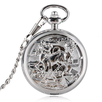 Silver Mechanical Pocket Watch - Longma - Pocket Watch Net