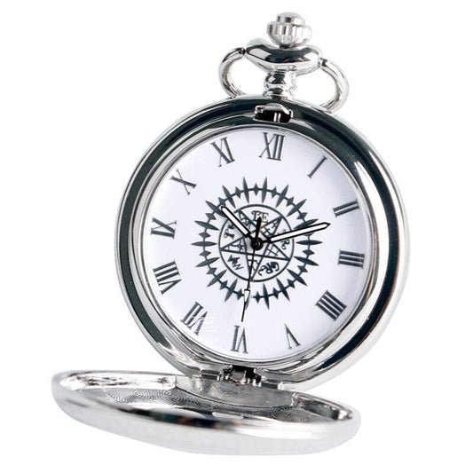 Silver Steampunk Quartz Full Hunter Pocket Watch