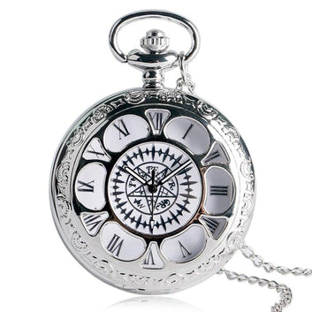 Silver Steampunk Quartz Full Hunter Pocket Watch