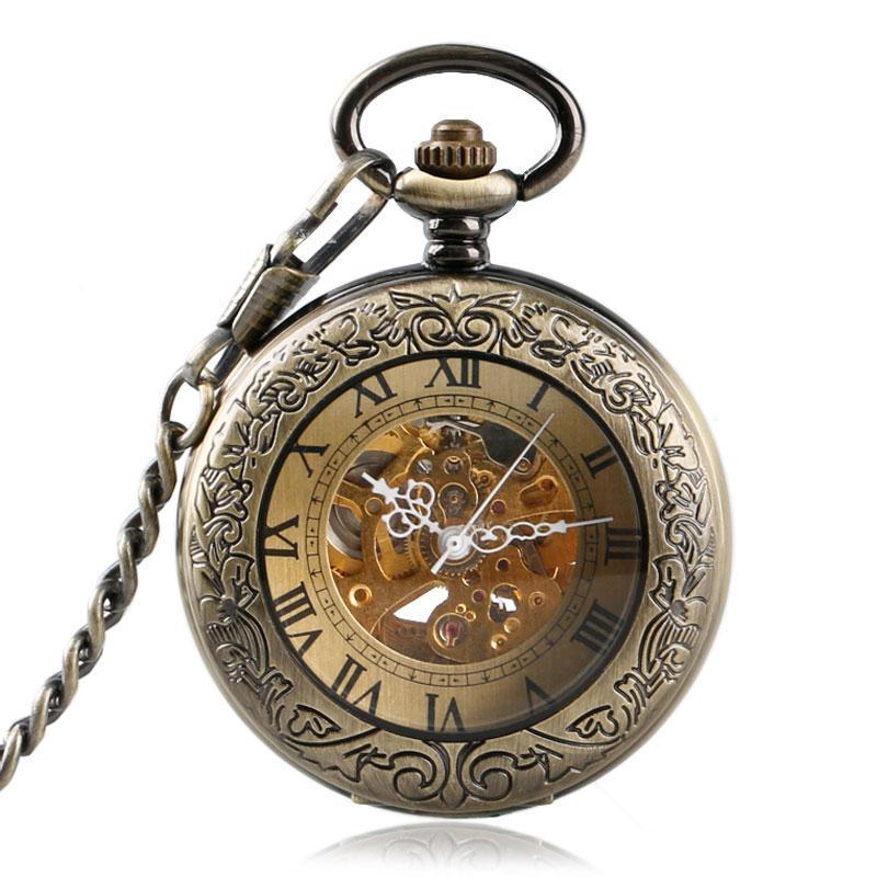 Vintage Automatic Half Hunter Pocket Watch - Roman - Pocket Watch Net