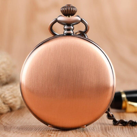 Vintage Copper Quartz Full Hunter Pocket Watch - Copper Clap - Pocket Watch Net