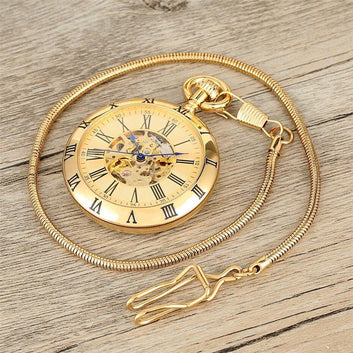 Vintage Gold Automatic Open Face Pocket Watch - Centurion