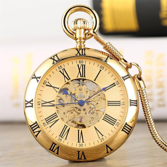 Vintage Gold Automatic Open Face Pocket Watch - Centurion