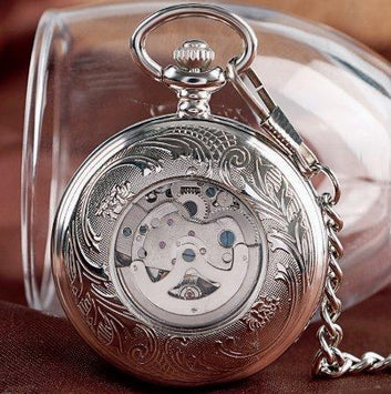 Vintage Half Hunter Automatic Pocket Watch - Glassheart - Pocket Watch Net