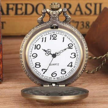 Women's Bronze Quartz Full Hunter Pocket Watch - Jumbo