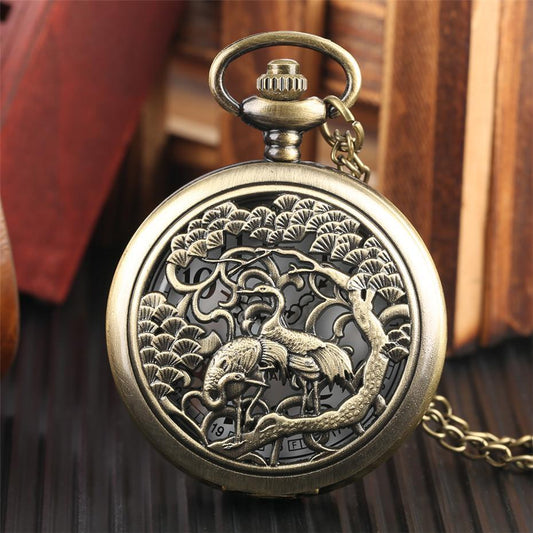 Women's Bronze Quartz Pocket Watch - Couple of Ibis