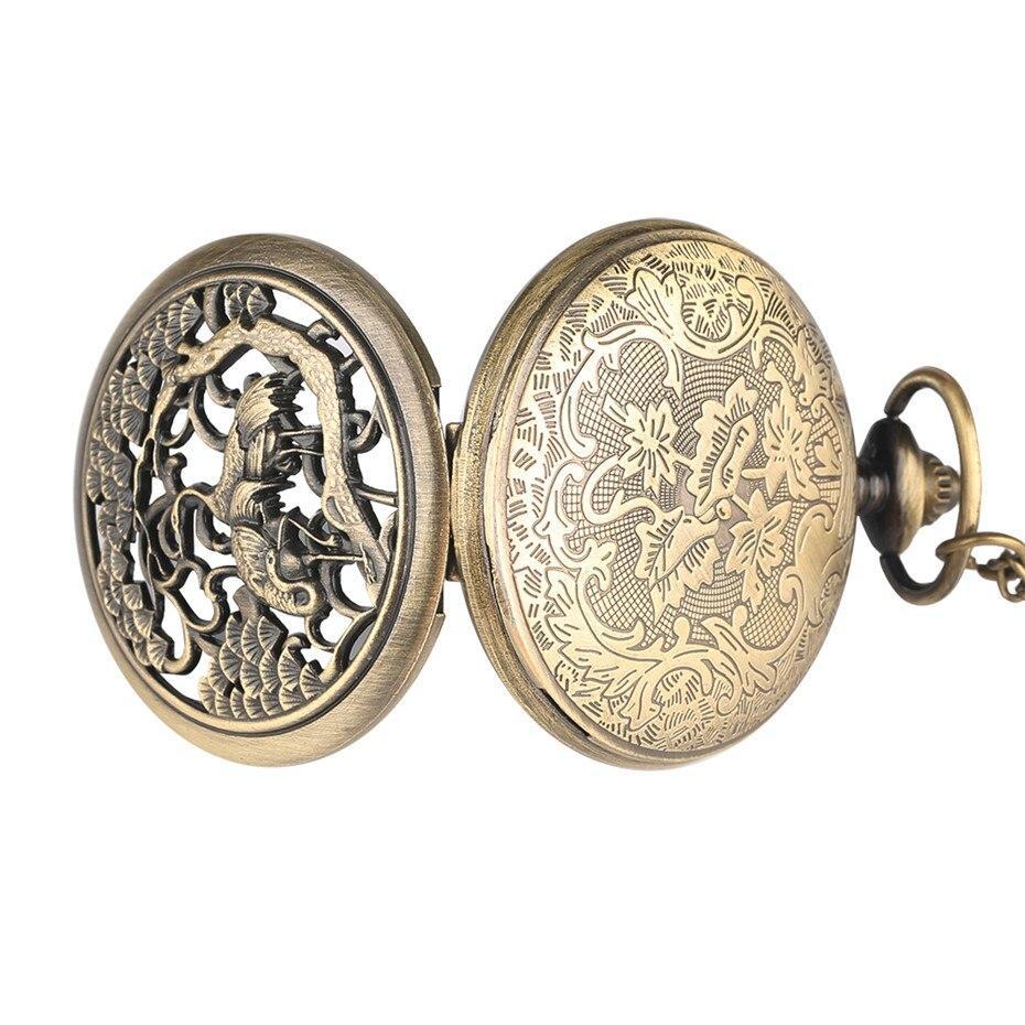Women's Bronze Quartz Pocket Watch - Couple of Ibis - Pocket Watch Net