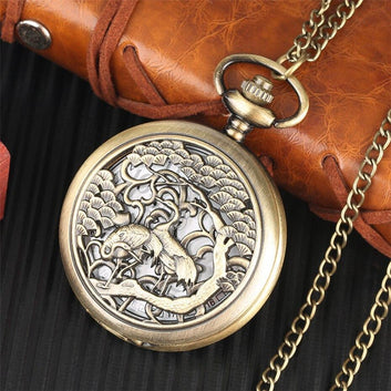 Women's Bronze Quartz Pocket Watch - Couple of Ibis