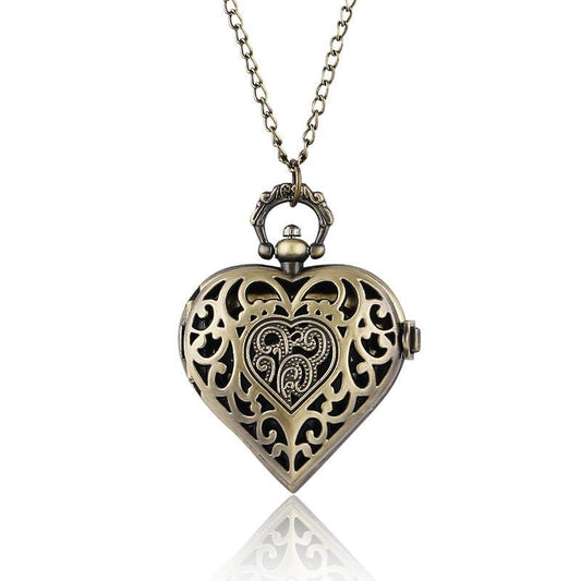 Women's Copper Quartz Pendant Watch - Coppheart - Pocket Watch Net