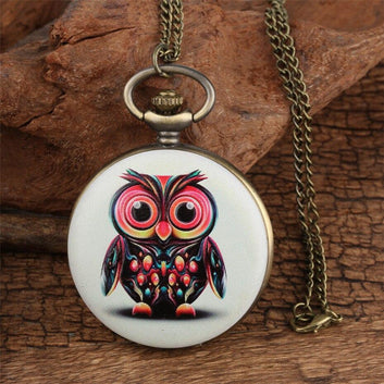 Women's Full Hunter Quartz Pocket Watch - Owlie - Pocket Watch Net