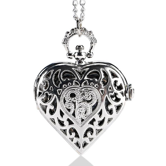 Women's Silver Quartz Pendant Watch - Silvheart