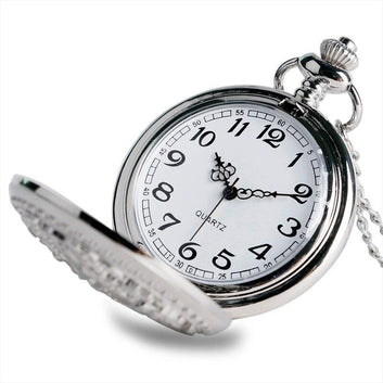 Women's Silver Quartz Pocket Watch - Siren - Pocket Watch Net
