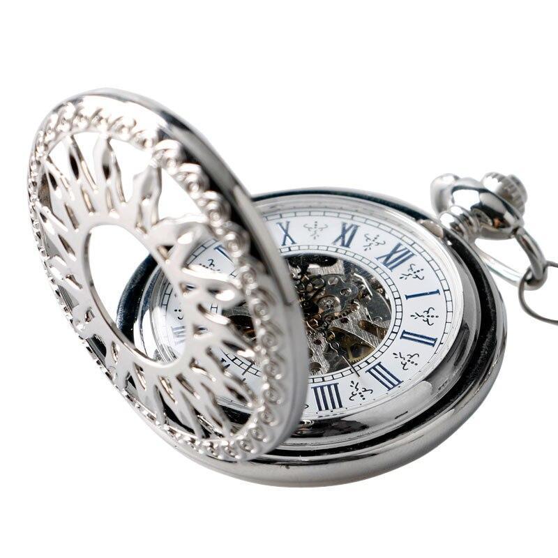 Automatic Half Hunter Pocket Watch - Silver Sun - Pocket Watch Net