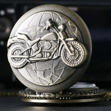 Biker Bronze Quartz Full Hunter Pocket Watch - Country Road - Pocket Watch Net