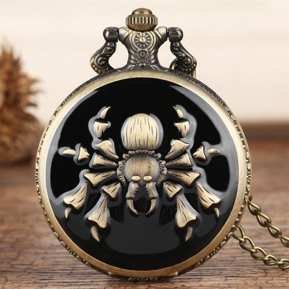 Black and Bronze Steampunk Quartz Full Hunter Pocket Watch - Isaiah - Pocket Watch Net