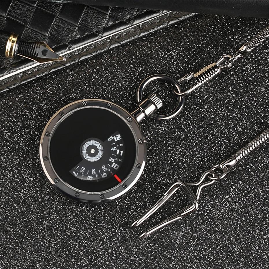 Black Modern Open Face Pocket Watch - Time Capsule - Pocket Watch Net