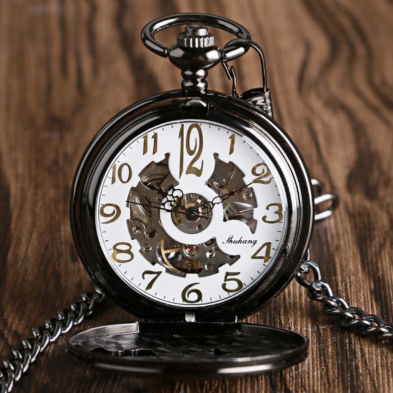 Black Steampunk Mechanical Pocket Watch - Royal Eagle - Pocket Watch Net