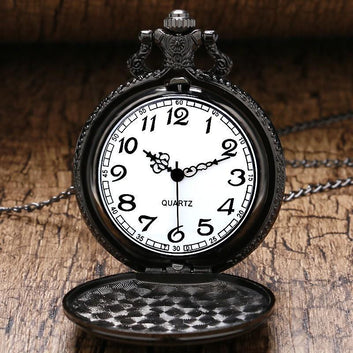 Black Steampunk Vintage Full Hunter Pocket Watch - Black London - Pocket Watch Net