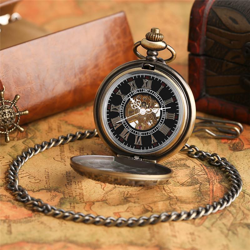 Bronze Half Hunter Mechanical Pocket Watch- Gloria - Pocket Watch Net